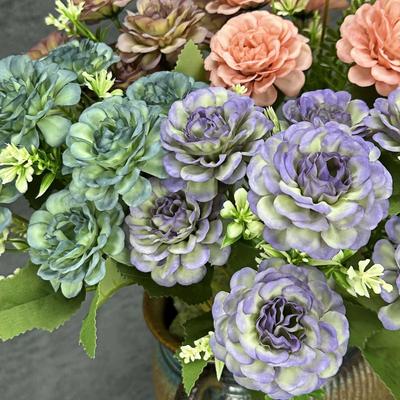 Simulated 7-head Hibiscus Rose Bouquet for Home Decoration, Wedding Scene Arrangement, Handcrafted Artificial Flower Ornaments