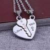 A Set of Two Minimalist Creative Heart-Shaped Key Pendants 'Love You' Couple Necklaces, Symbolizing Friendship, Commitment, And Love, Perfect As Fashi