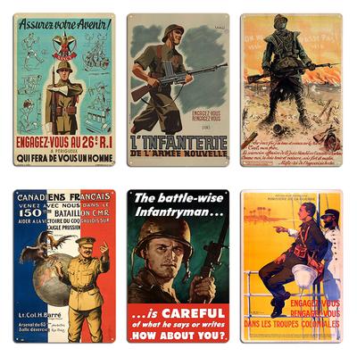 French Army Recruitment Poster 1950s On Ne Passe Pas Metal Sign Designer Wall Decor Decoration Party Vintage Tin Sign Poster
