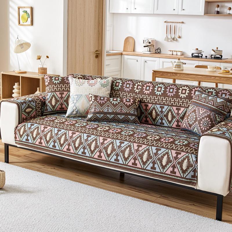Ganzjahres Universal Rutschfestes Chenille Sofakissen, Einfach und Modern Hochwertige Sofabezug Abdecktuch