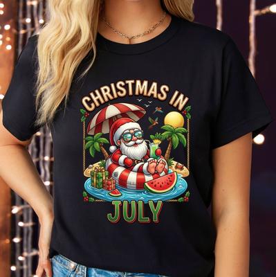 Tricou Crăciun în Iulie Funny Santa de Vară Tricou Vacanță Tropicală de Crăciun