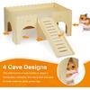 Large Guinea Pig Hideout, Upgraded Wooden Guinea Pig Castle with Guinea Pig Ramp, Easy To Assemble Guinea Pig House for Small Animal House Habitat or