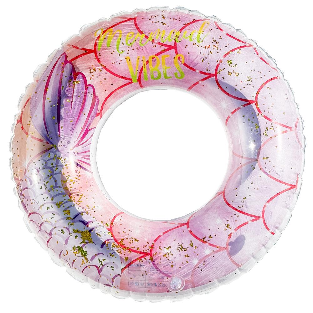 Anello gonfiabile da nuoto rétro a righe ispessito per bambini Xiao Lü - Design Oliva e Fiore di Ciliegio