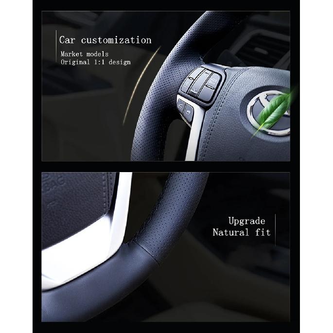 Personalisierbare Mikrofaser-Leder-Autolenkradabdeckung Für Ford Focus 3 2015-2018 Kuga 2016-2019 Escape C-MAX Ecosport 2018-2019