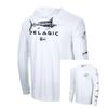 PELACIC T-shirt da Pesca con Cappuccio a Maniche Lunghe Protezione Solare Outdoor Asciugatura Rapida Traspirante