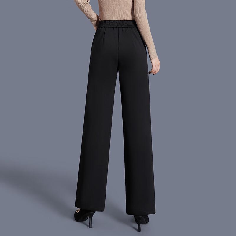 Women's Fleece-Lined Elastic Waist Straight-Leg Pants