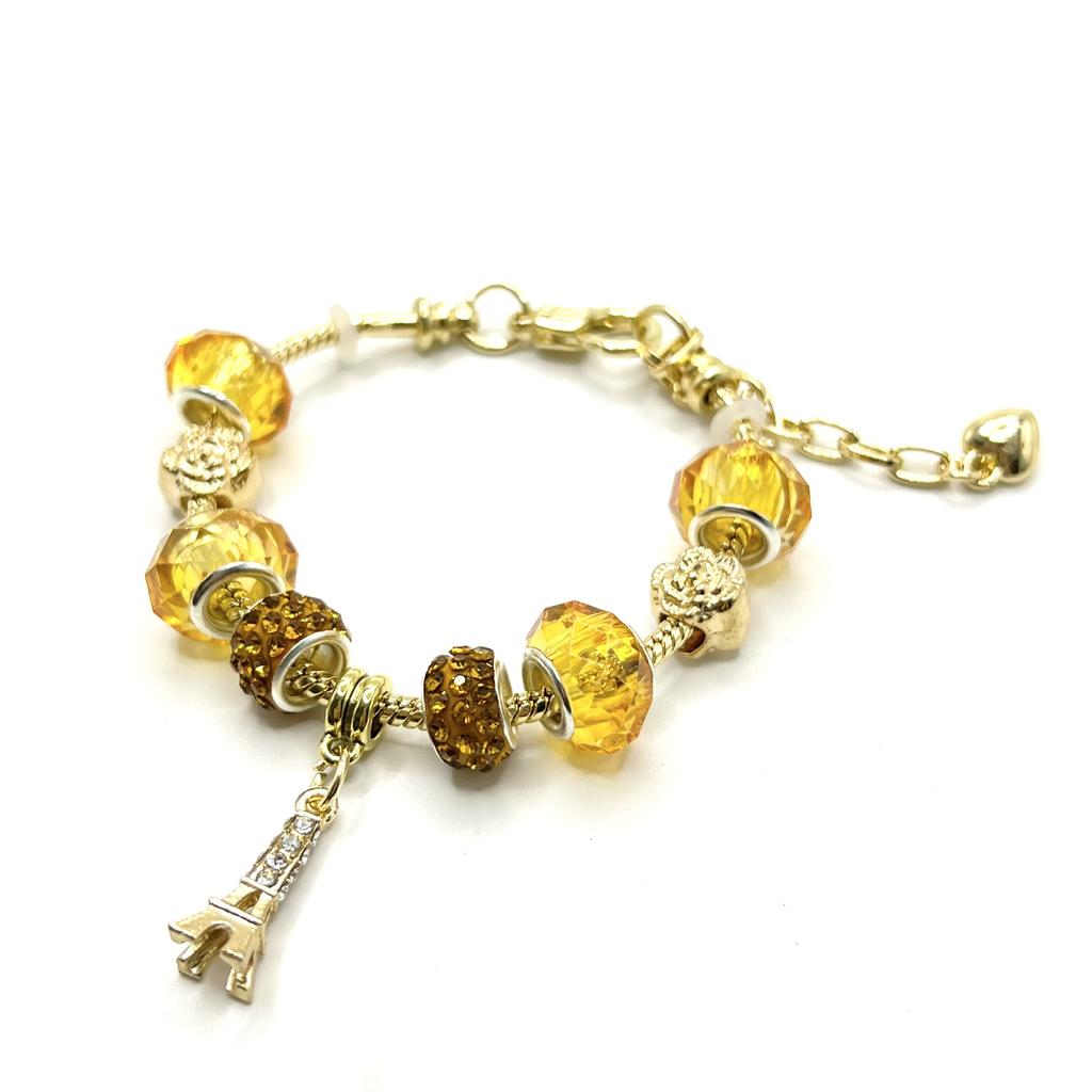 18K Gold-Plated Alloy Bracelet for Women - Charming Gold Flower Crystal Zircon Punk Valentine's Day Gift