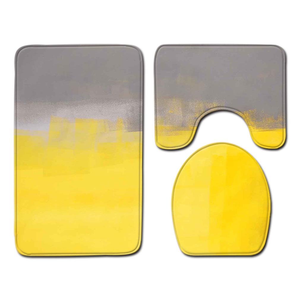 Covor de podea creativ din trei piese pentru toaletă, covor de ușă, covor de baie, covor de ușă moale antiderapant