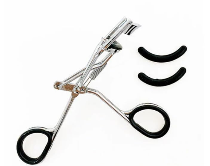 Eyelash Curler for Single and Fine Shallow Curve for a Perfect Includes Two Silicone Replacement Rubber Spring-loaded Eyelids, Slits, Lines. Fit.