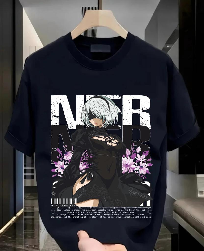 Nier Automata T-Shirt YoRHa 2B Kawaii Anime Waifu Girl Cyber Punk Gift T-shirt