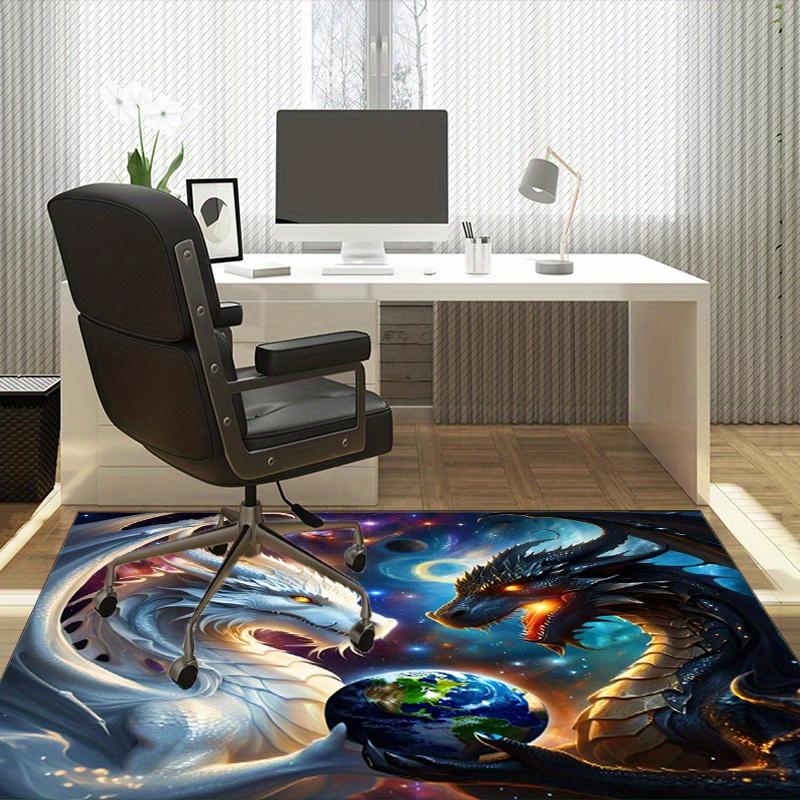 Epic Dragon Galaxy Rug for Modern Living Room Decor | Unique Cosmic Fantasy Art Carpet with Earth Motif Skid resistant carpet