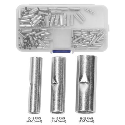 150 Piece Bare Non Insulated Butt Connector Splice Wire Terminal Kit