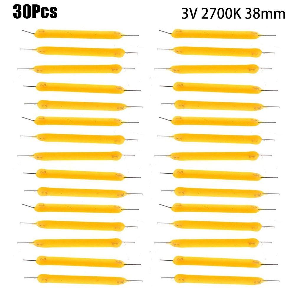 30Pcs Incandescent Light Accessories Bulb Lamp Parts DC3V LED Beads Durable COB LED Filament