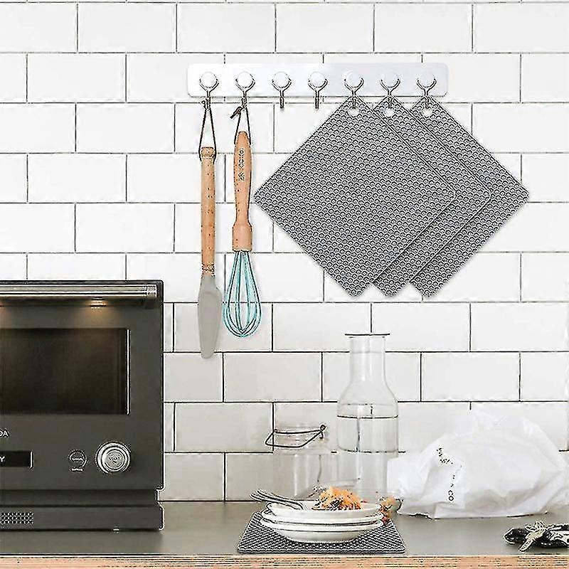 Square Honeycombs Placemat Food-grade Silicone Heat Insulation Mat Anti-scald Thickened Microwave