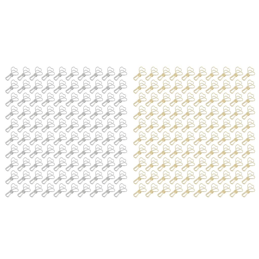 100pcs  Clips Heart Style Long Tail Shape Metal Iron Hollow Design Mini Fun  Clips for D