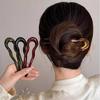 2pcs of Randomly Selected Elegant U-shaped Hairpin- Acrylic Vintage Oval Design, Hair Accessory Suitable for Women