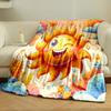Cheerful Sun and Colorful Clouds print blanket soft and cozy perfect for the living room bed sofa or a nap,gift
