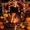 Women's Round Neck Halloween Print Long Sleeve Dress Casual Fall Party Outfit