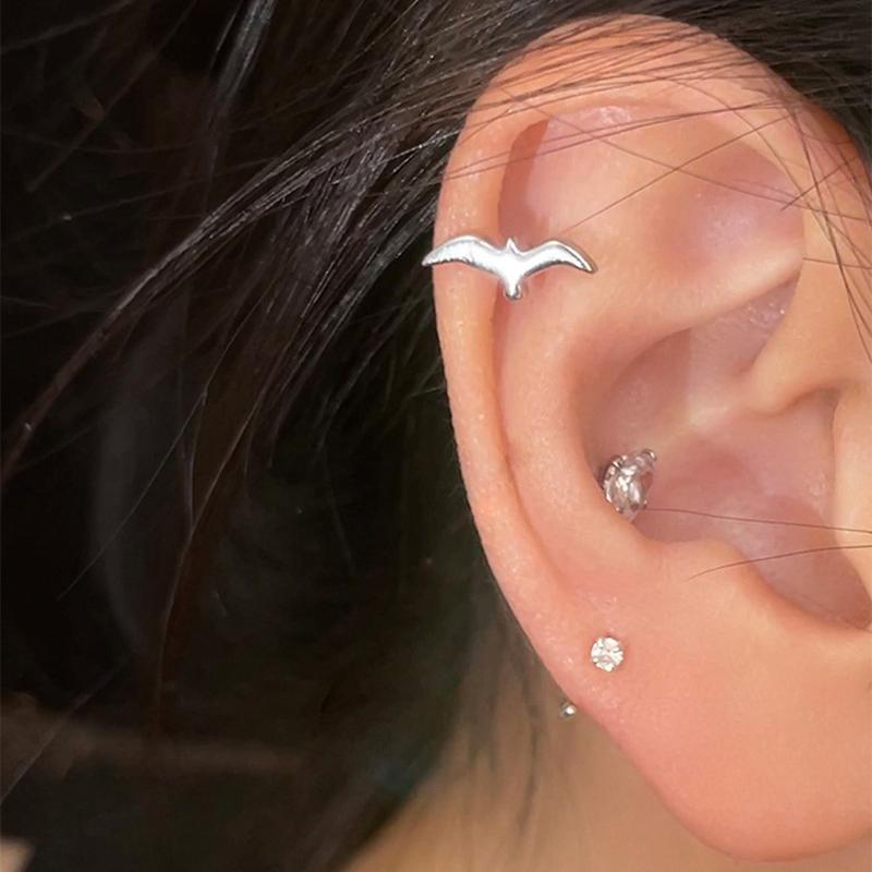 Orecchini a Bottone Gabbiano Personalità per Donne Coppia Creativi Argento Orecchini Gioielli Regali
