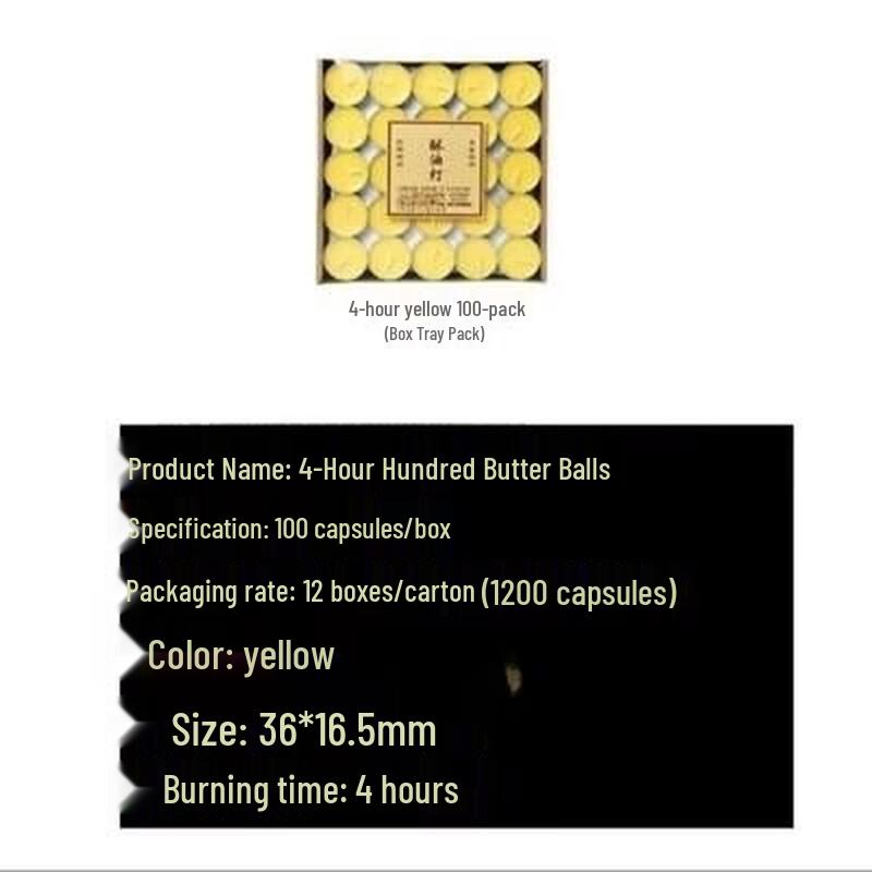 LIEI 8-Hour Smokeless Butter Lamps (100-Count)