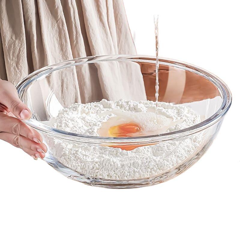 Heat-Resistant Large Thickened Borosilicate Glass Mixing Bowl – Ideal for Salads, Soups, and Egg Beating.