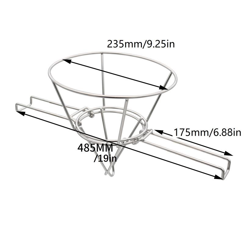 Deep Fryer Oil Cone Filter Holder Maple Syrup Cone Filter Stand With Folding Arms Stainless Steel Reusable Strainer Rack