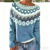 Europäischer & Amerikanischer Damen Lockerer Farbblock Rundhals Mode Pullover