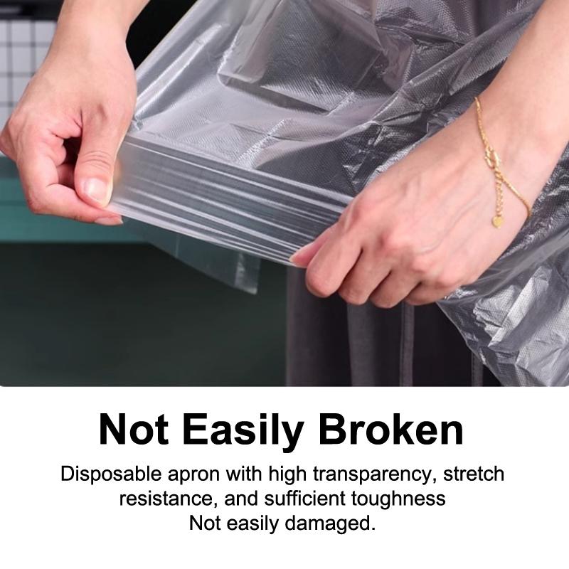 25Pcs Disposable Aprons Clear Plastic Art Apron Waterproof For Adults Kids Painting Party Cooking Housework Picnic Diy Craft