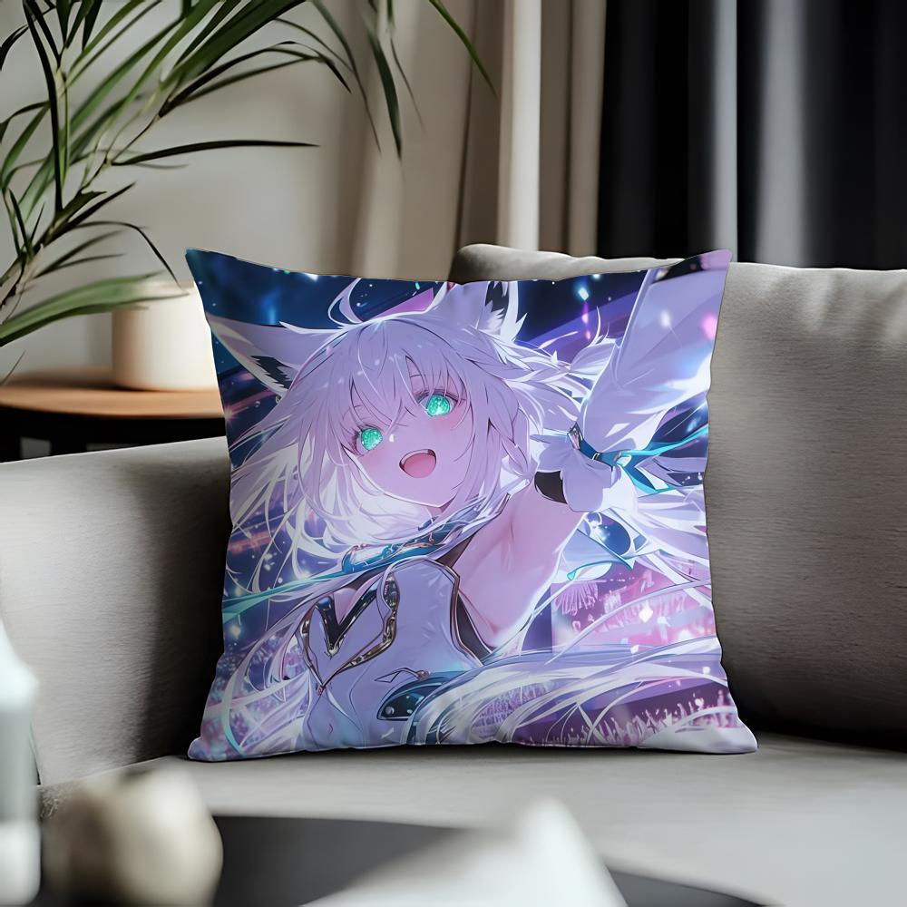 Trending SShirakami Fubukied Cushion Cover Antidustmite Pillowcase Invisible Zipper Silky Short Plush Sofa Cushion Cover