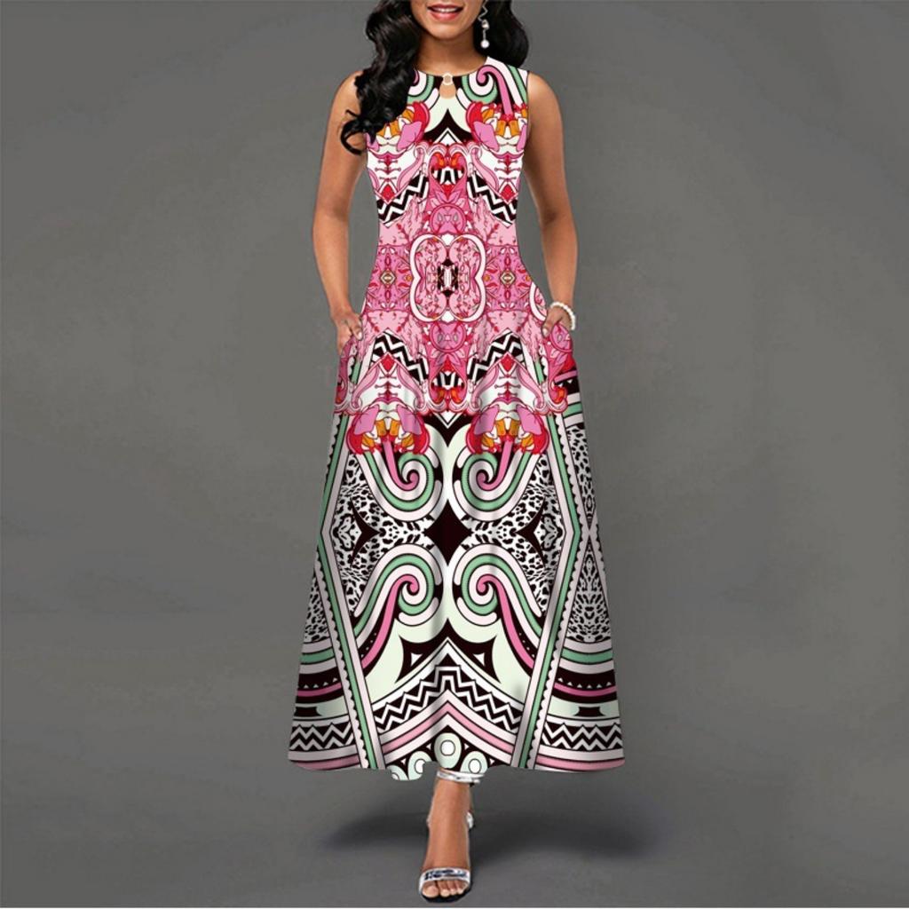 2025 New Fashion Trend Dresses Spring Summer Printed Waist Dresses Fashion Women's