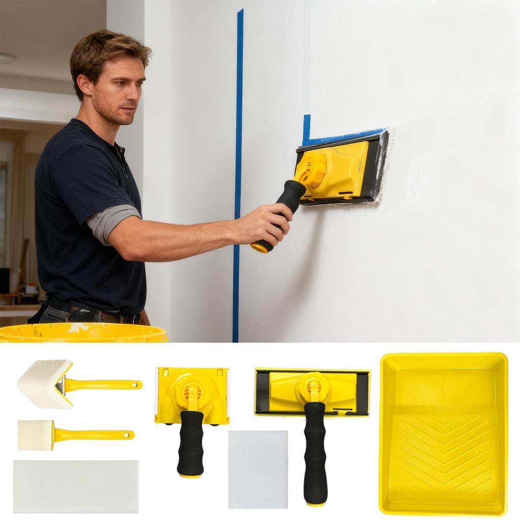 360-degree Rotating Handle Paint Brush 9-inch Paint Pad Kit Corner Paint Tool Home Decoration Brush Home Wall Brush Kit