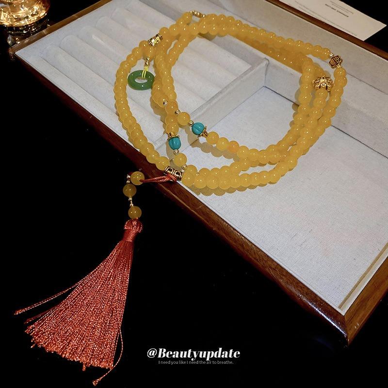 New Chinese-style Long Beaded Necklace, Guochao Retro One, Wear More Sweater Chains, Niche Ethnic Style, New Necklace Women