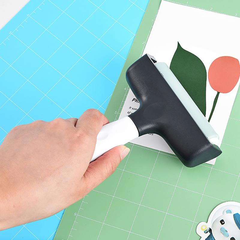 1Set Rubber Brayer Roller+Tweezers For Embroidery Pressing/Weeding Works With Fabric Vinyl Iron-On & Inking Blocks