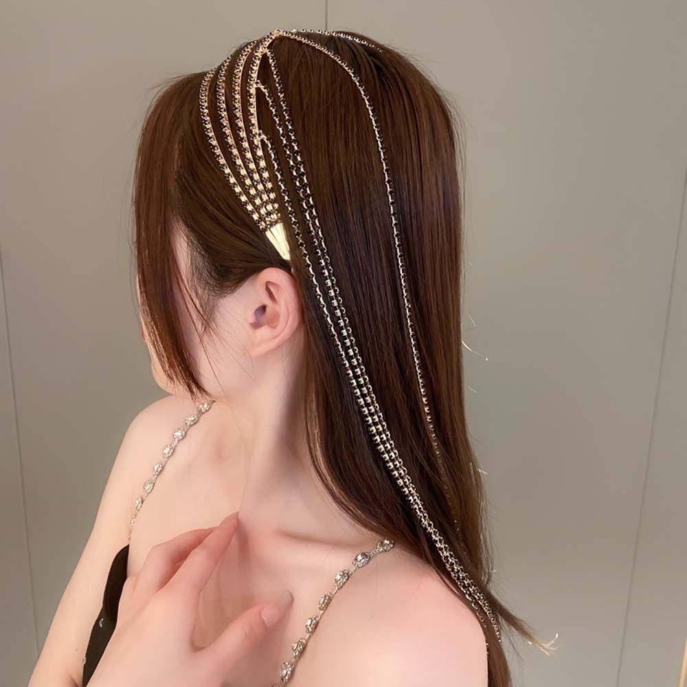 Sweet 4 in 1 Hair Bands with Tassels Elegant Women Hair Hoop Twinkle Hairband  Banquet