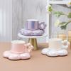 Ceramic Coffee Cups and Saucers Set for Girls, Exquisite Cups, Cherry Blossom Cups, High-value, Luxurious and Luxurious