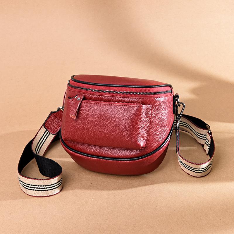 Genuine Leather Shoulder Bag for Women New Simple Casual and Fashionable Small Shoulder Bag for Women's Head Layer Cowhide Crossbody Bag