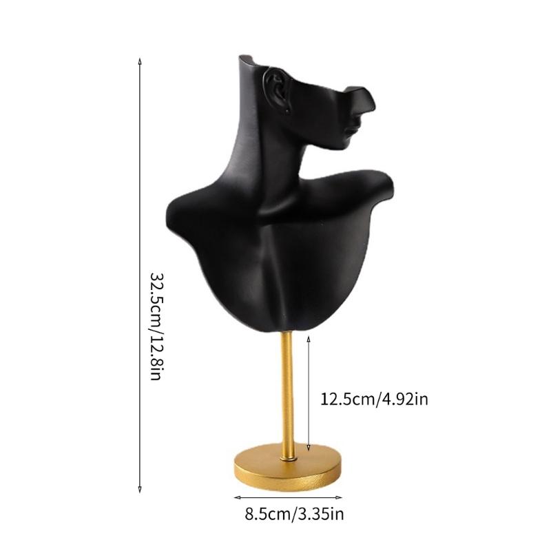 Chic Neck Model Stand Chic Necklace Bust Stand Jewelry Model Organizer Earrings Display Stand Resin Texture for Jewelry