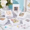20pcs Square Kraft Paper Storage Gift Boxes Visible Winbow Gift Packaging Case White 8x8x4cm