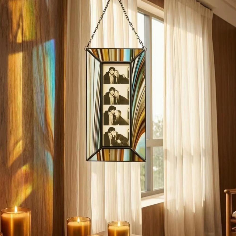 Rectangular Photo Frame Suncatcher Acrylic Window Suncatcher Wall Hanging Decor