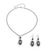 2Pcs Gothic Black Spider Pendant Choker Necklace Drop Earrings Women Vintage Adjustable Chain Halloween Accessories Jewelry Set