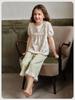 English Girls' Summer Short-sleeved Home Clothes Pajama Set