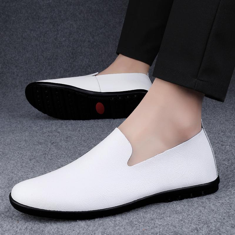 Genuine Leather Men Shoes Casual Formal Mens Loafers Moccasins Italian Summer Breathable Slip On Male Boat Shoes Over Size 50 51