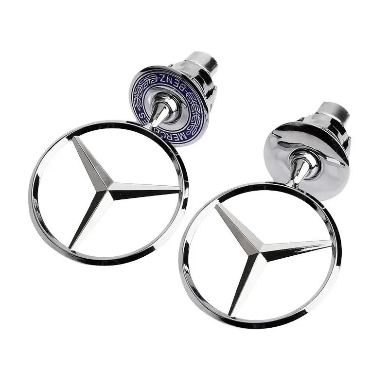 C200 E200 Nové 2025 Pro Mercedes Benz Hvězda na kapotě - Znak pro přední chromové logo na kapotě auta Značení kapoty pro Benz třídy C E S W204 W