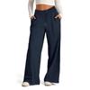 Pantaloni Casual a Gamba Larga con Coulisse in Vita Media Monocolore Moda Donna Autunno Inverno Dritti Taglie Forti Pantaloni Eleganti Tasca Pantaloni Larghi Capri 25187