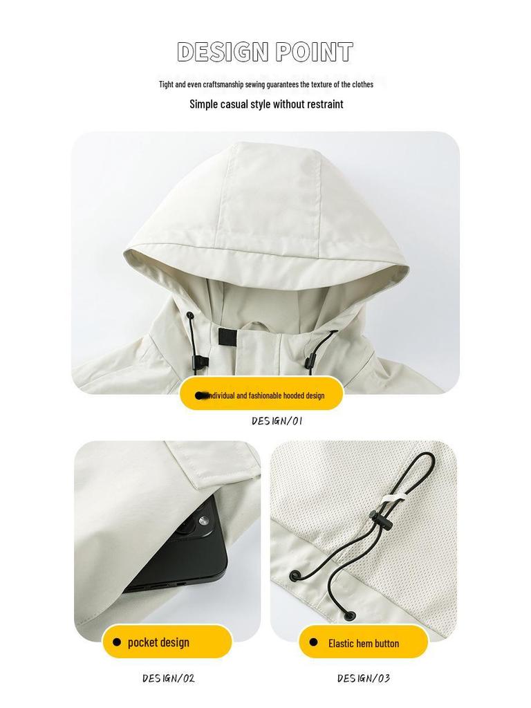 Men's Windproof Water-Repellent Mountain Jacket for Spring/Autumn - Ideal for Travel, Hiking, Cycling, Fishing, and Outdoor Sports