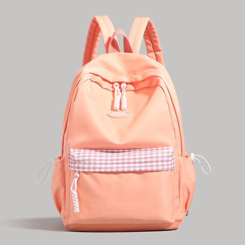 Solid color high-value backpack women's summer new large-capacity Korean versatile junior high and high school student schoolbag