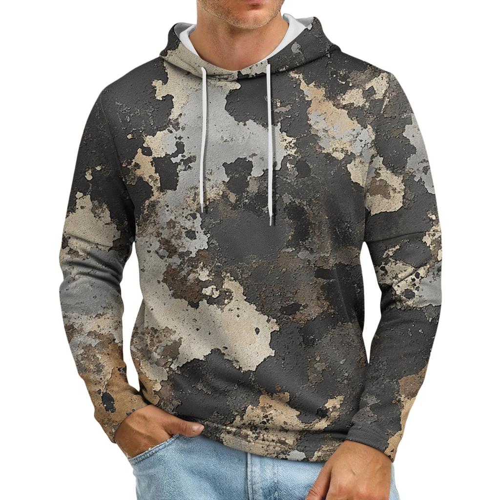 Men's Loose-fitting Casual Camouflage Print Hooded Sweatshirt