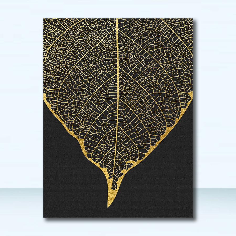 

Картина черно-белые перья принт настенная картина для декора гостиной скандинавский золотой абстрактный лист цветок настенное искусство холст