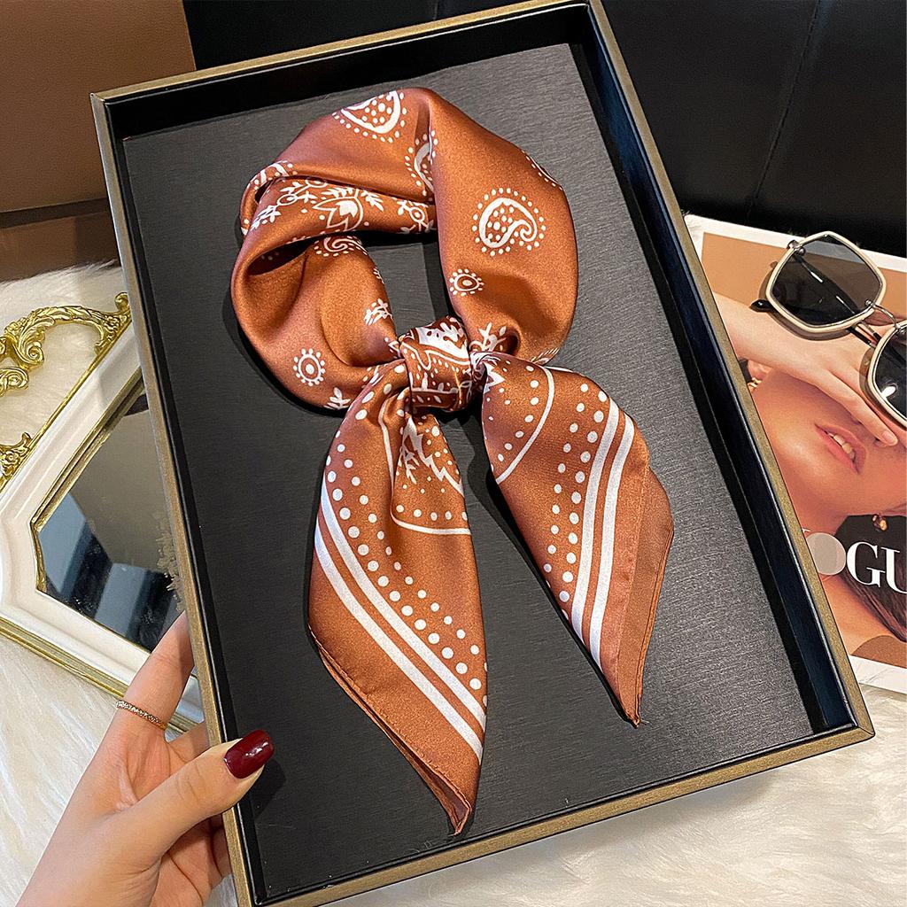 70x70cm Women Scarf Silk Feeling Hair Neck Square Brand Office Bandanna Muffler Waiter Flight Attendants Handkerchief Wrap