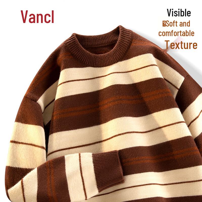 

VANCL Men s Color Block Striped Knit Pullover Sweater